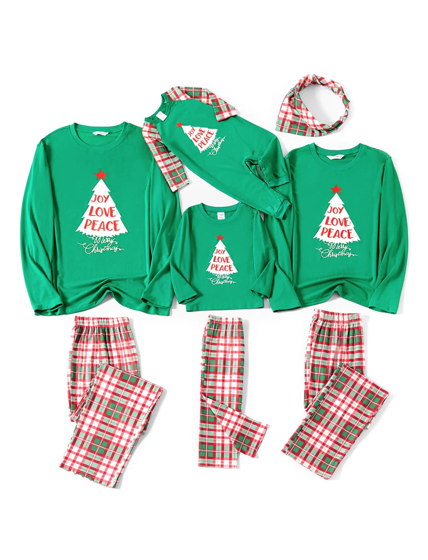 PATPAT Family Christmas Pjs Matching Sets Xmas Holiday Jammies Christmas Trees Printed Green Christmas Pajamas Sleepwear Loungewear Baby 3-6 Months