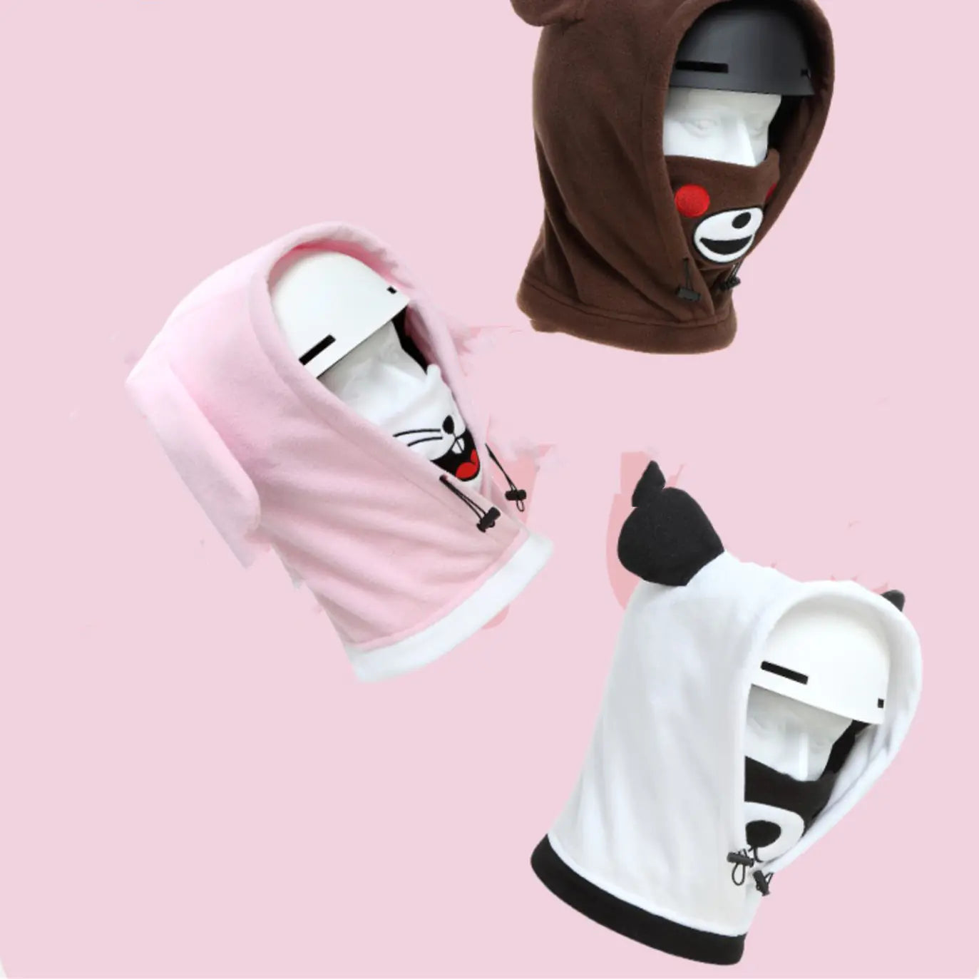 Cartoon Ski Helmet Cover with Face Protection