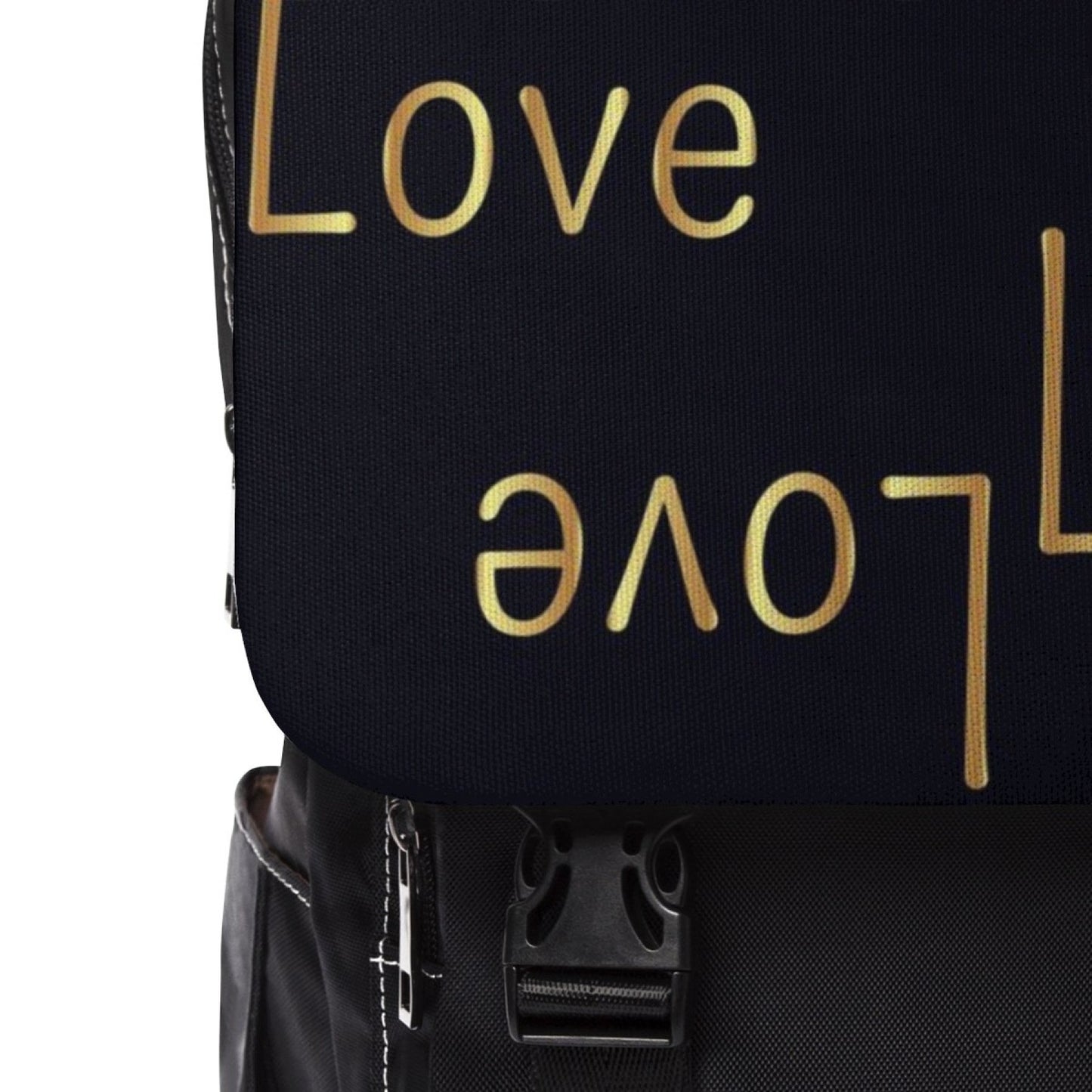 Image of Uniquely You Backpack Bag Half Flap Love Print Black B08617 1104625544 from Edmene LLC