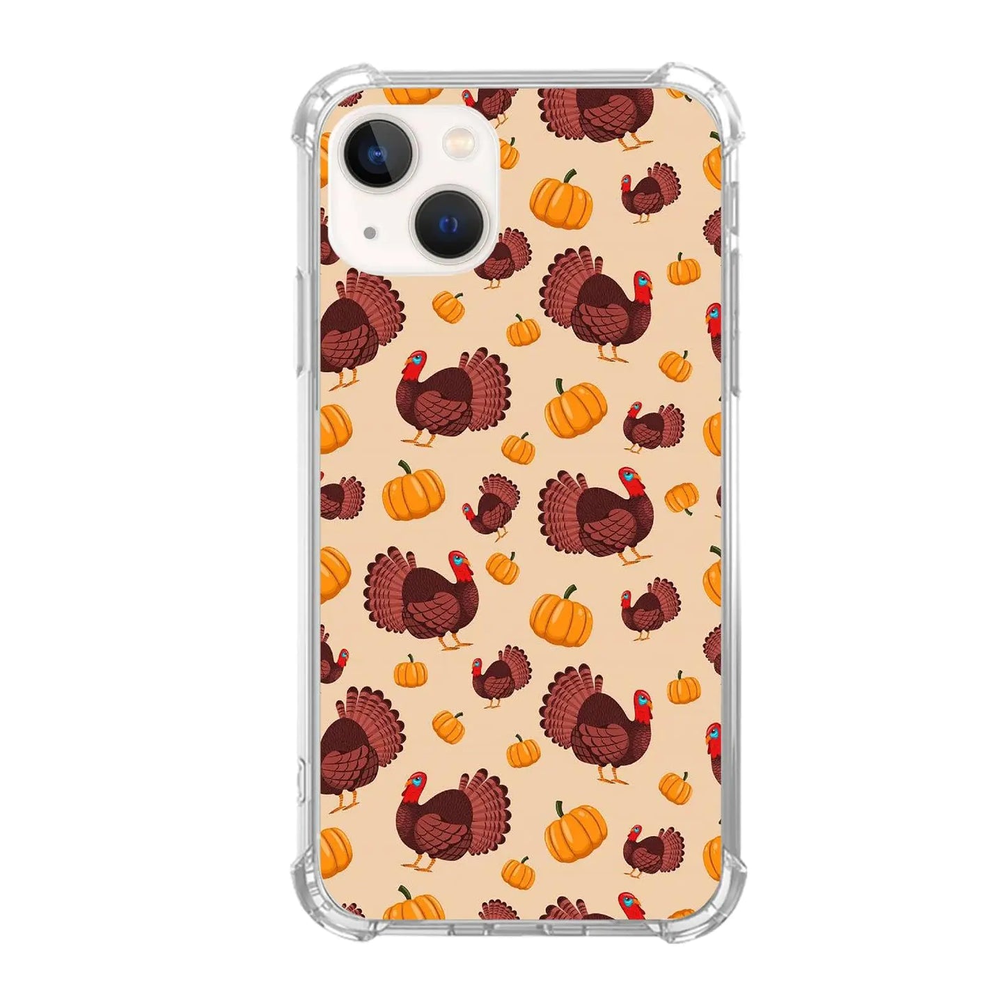 Dolosflap Thanksgiving Turkey Pumpkin Case Compatible with iPhone 14 Plus,Thanksgiving Case for Girl Women Men Unique Soft TPU Bumper Cover Case for iPhone 14 Plus