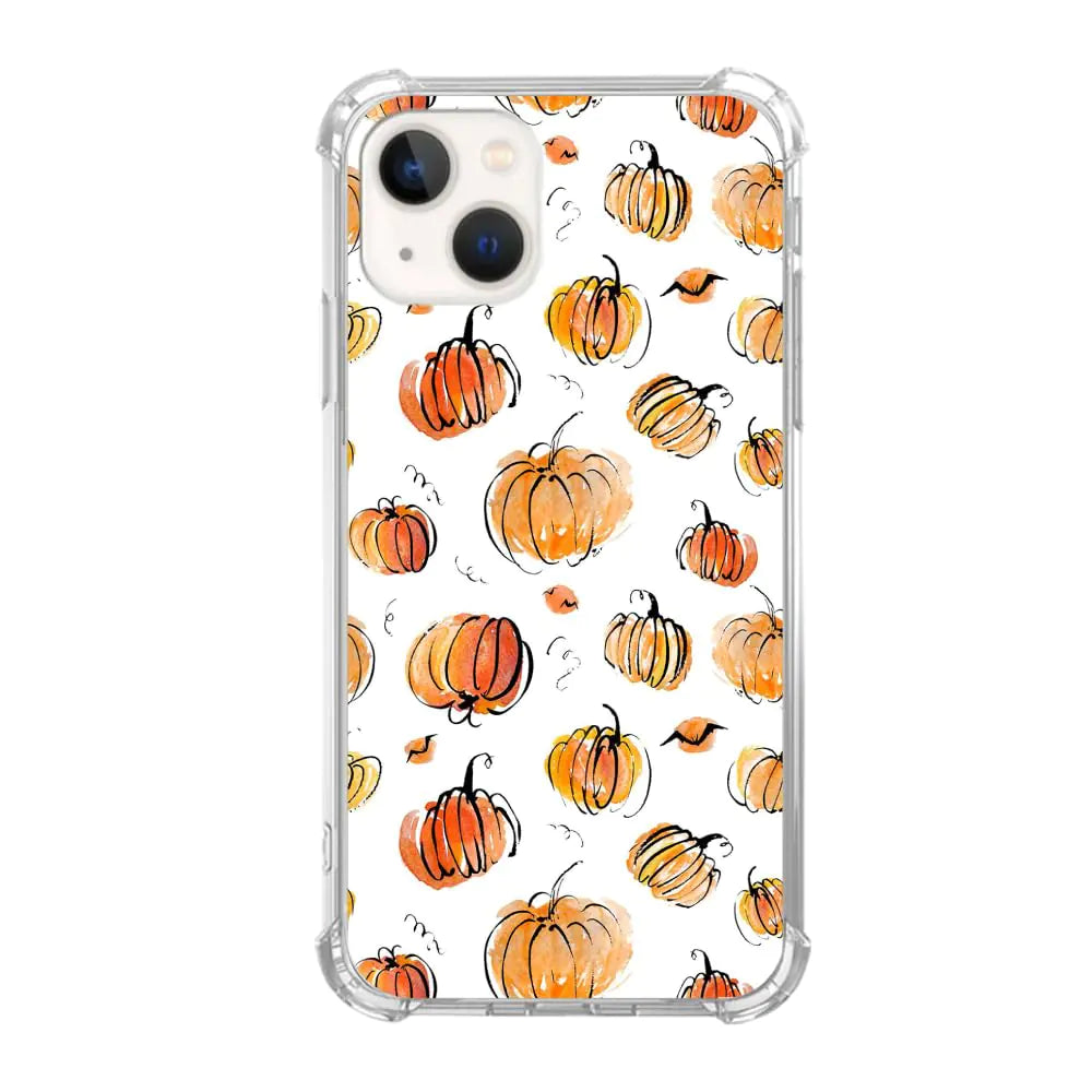 Enughselso Watercolor Halloween Pumpkins Case Compatible with iPhone 13 Orange Autumn Thanksgiving Phone Case for iPhone 13 Trendy Cool TPU Bumper Phone Case Cover