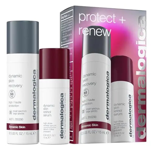 Dermalogica Protect + Renew – Face Moisturizer with SPF and Retinol Serum Duo Set Travel Skincare Set Holiday Gift