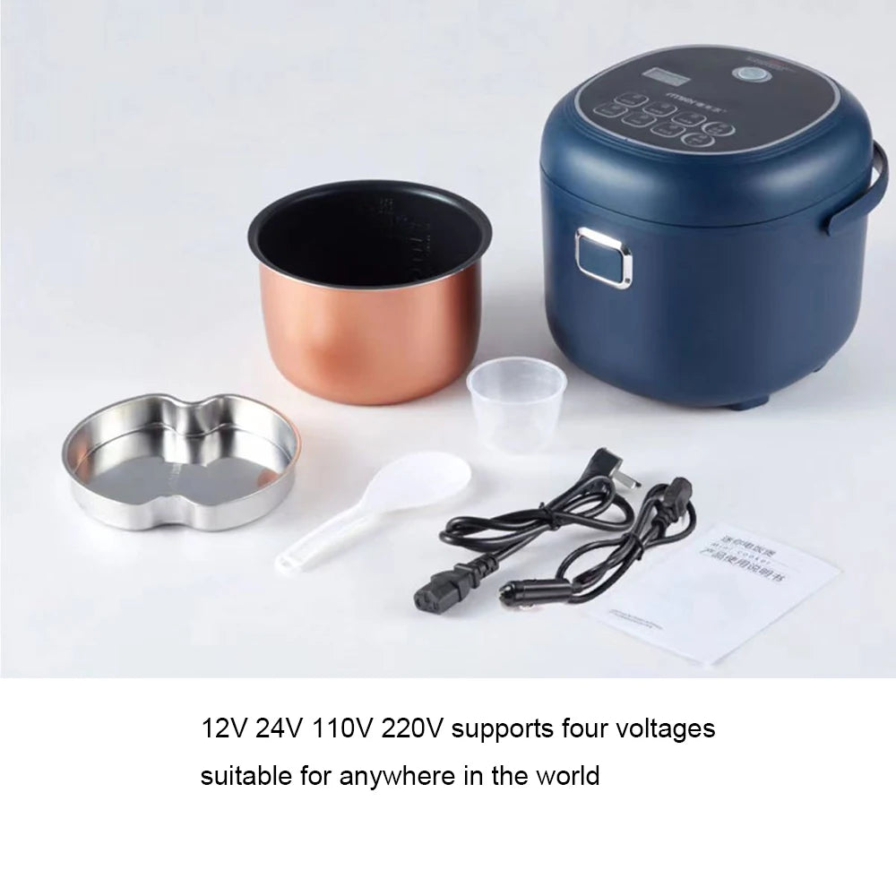 12V 24V 110V 220V 2L four voltage car home rice cooker van car rice