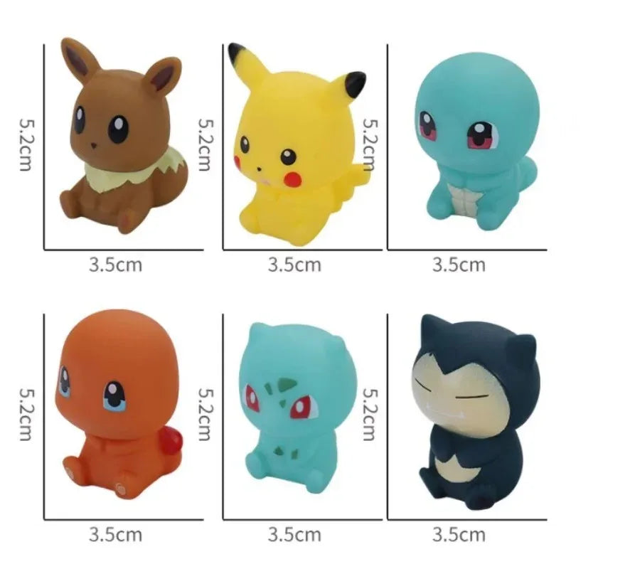 6pcs Pokemon Pikachu Figures Bathroom Bath Shower Baby Children Play