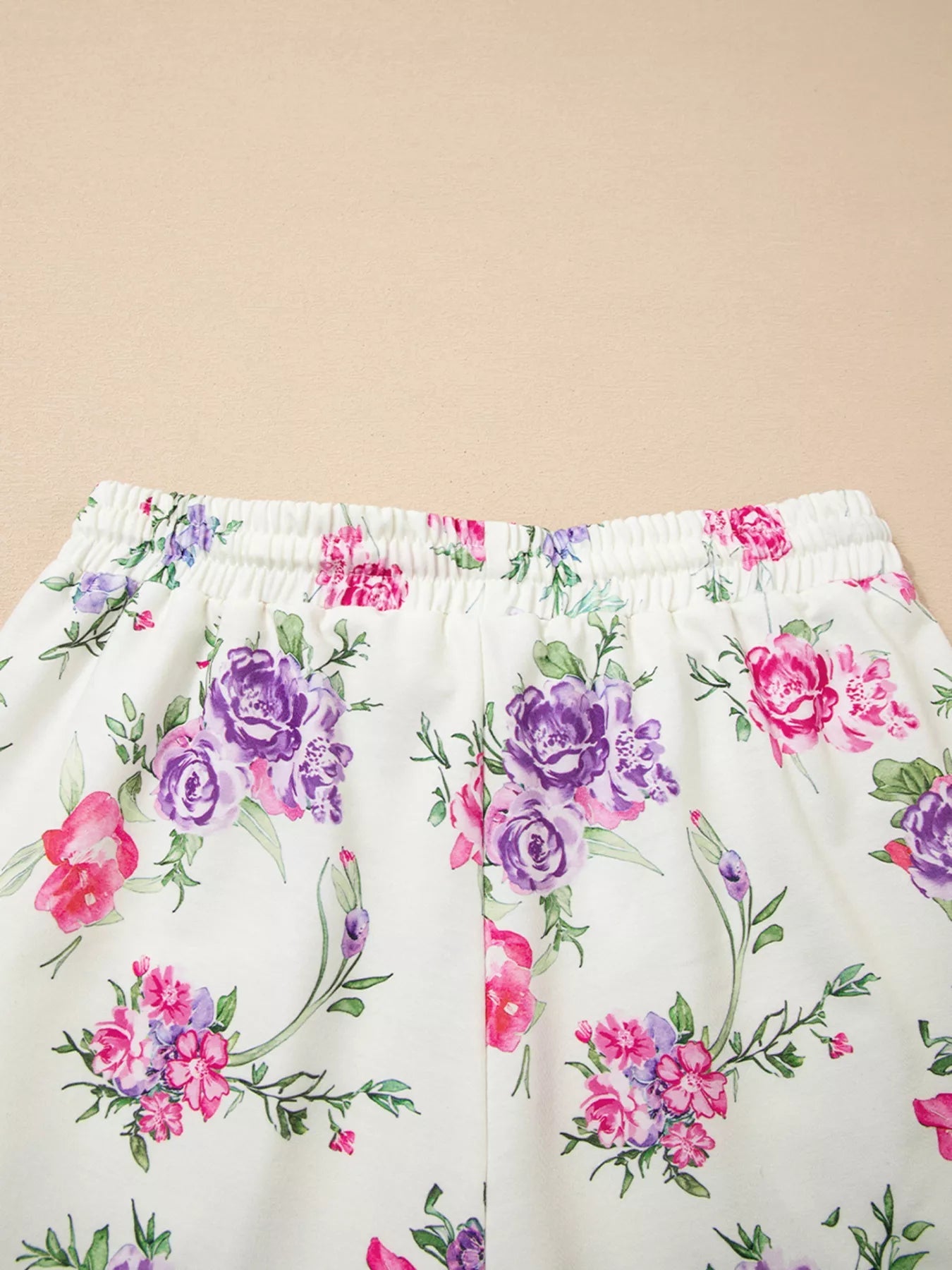 Image of Floral Print Round Neck Top And Drawstring Pants Lounge Set 687753316 from Edmene LLC