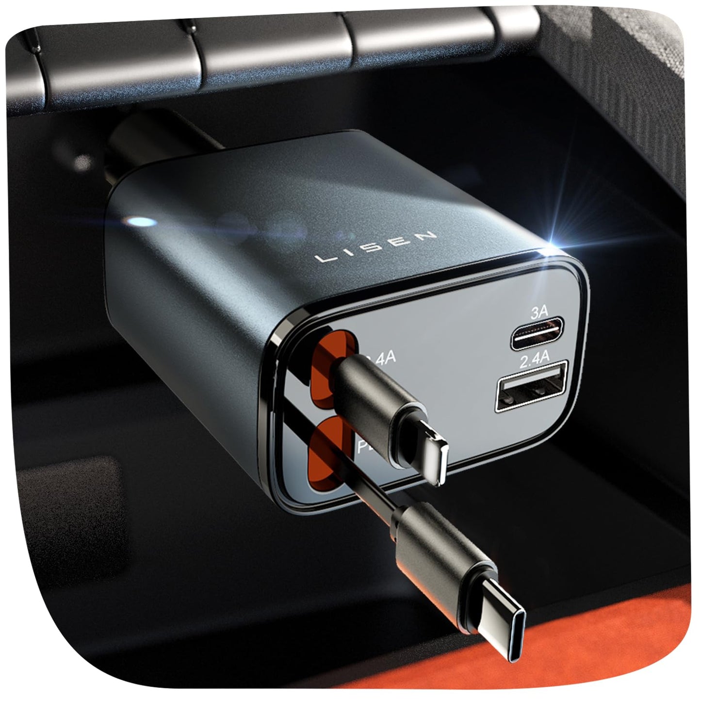 Image of Retractable Car Charger [69W USB C Car Charger from Edmene LLC