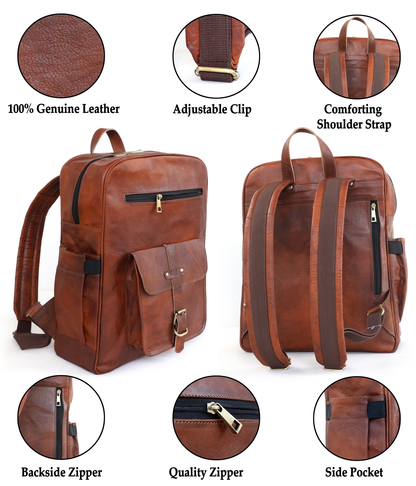 Image of Genuine 15 6 Inch Vintage Laptop Backpack Retro Travel Work Rucksack 1433985546 from Edmene LLC