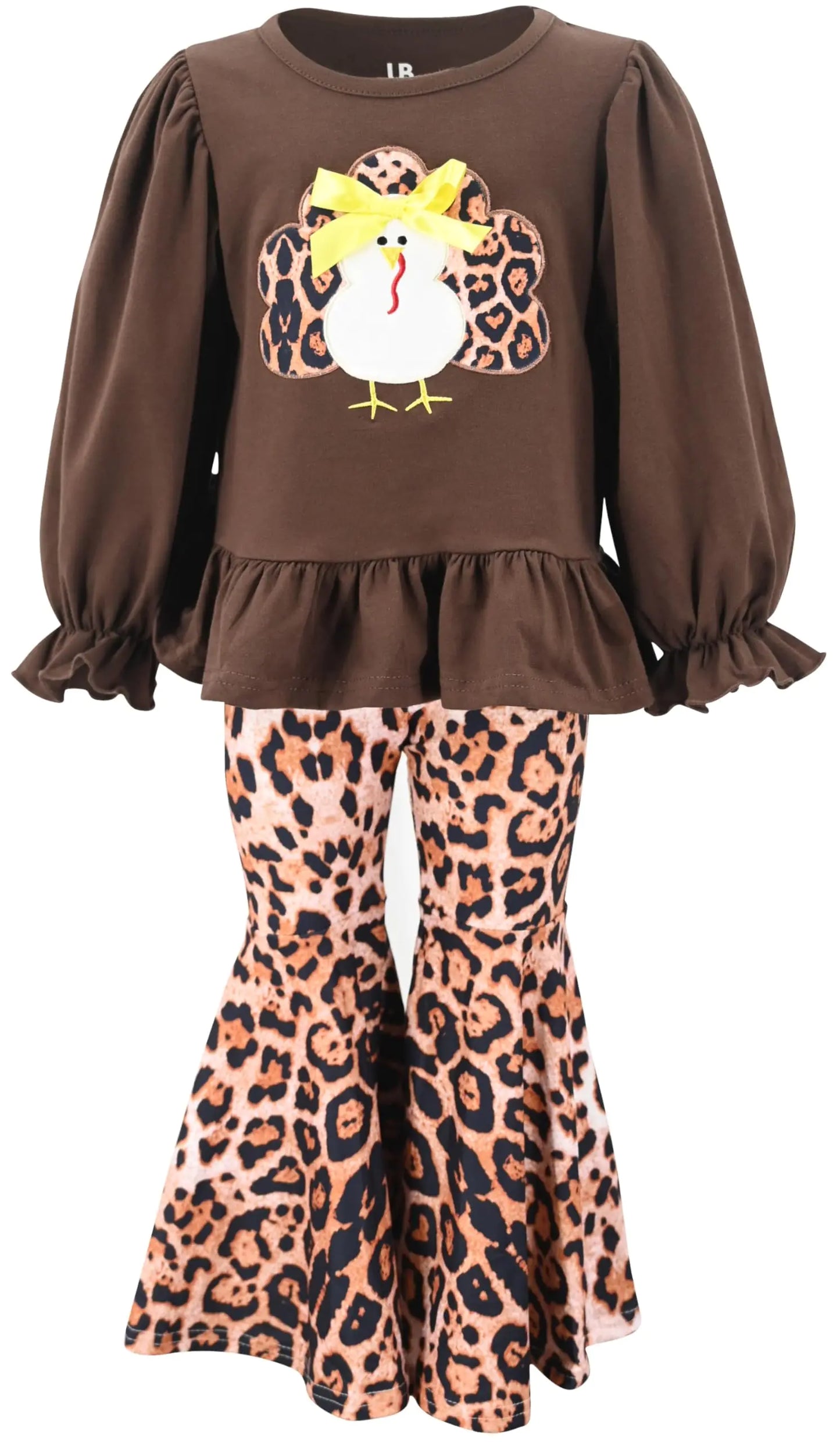Unique Baby Girls Leopard Print Turkey Thanksgiving Outfit for Girl Toddler and Big Kids (4Y Brown)