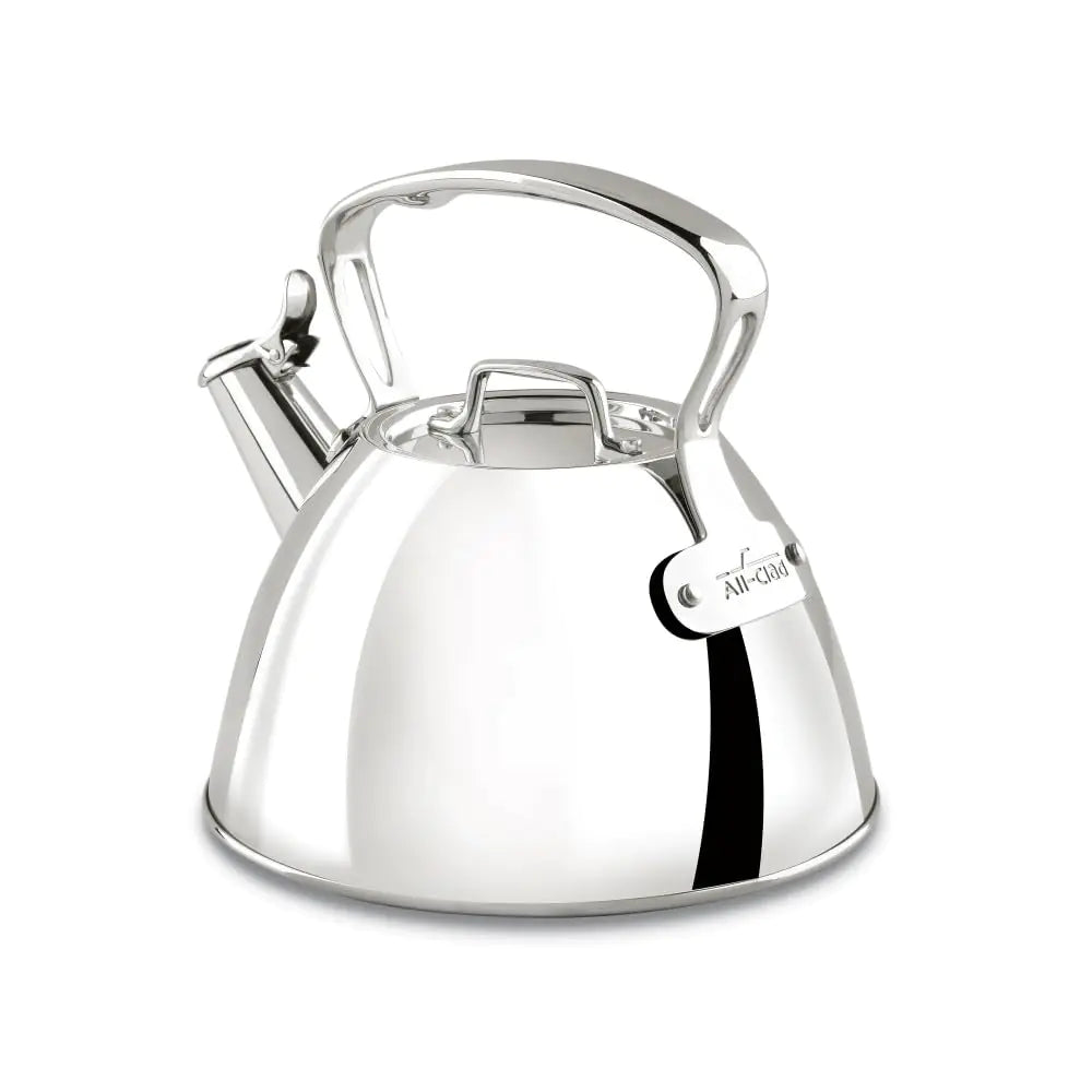 All-Clad Specialty Stainless Steel Tea Kettle 2 Quart Induction Pots and Pans Cookware Silver