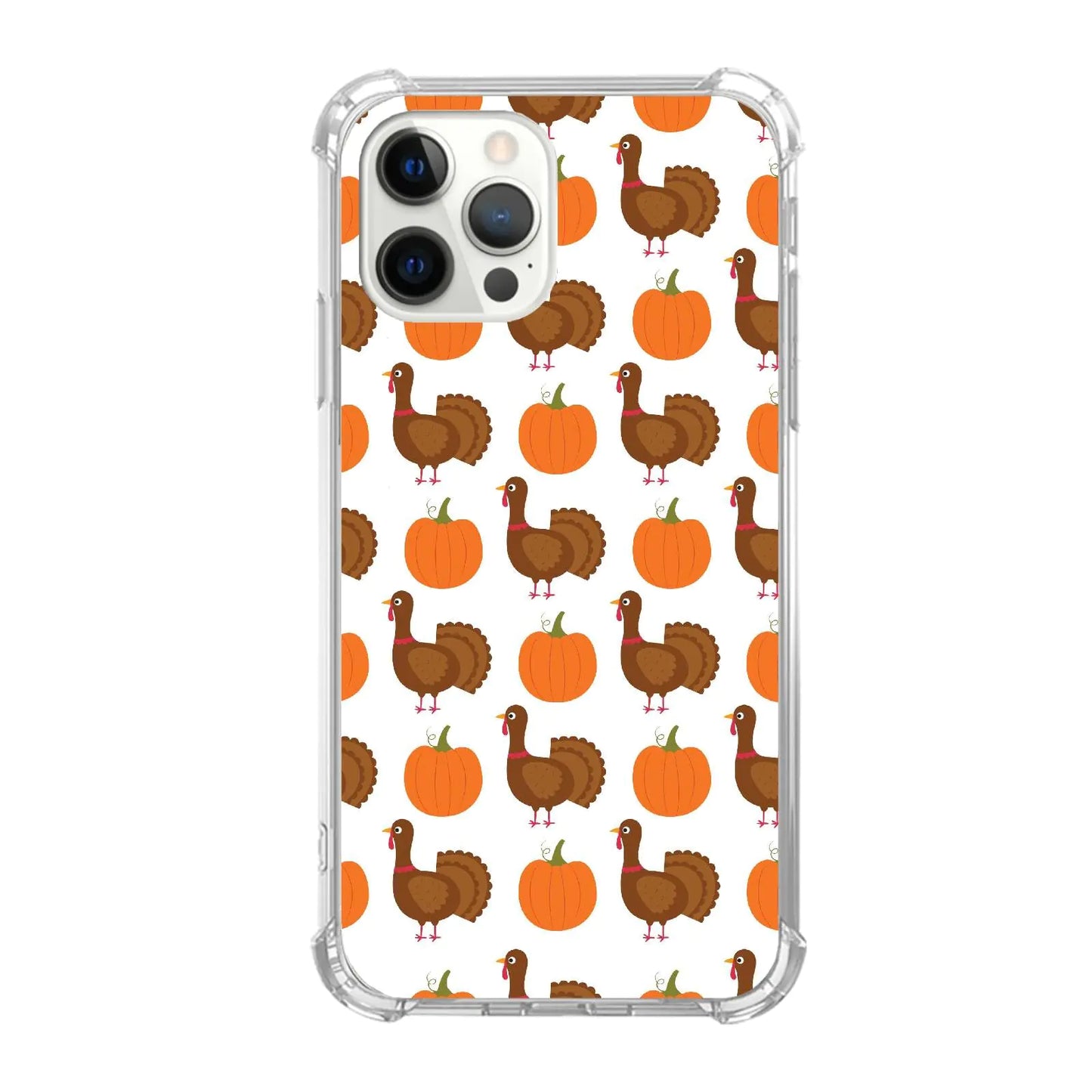 Thanksgiving Turkey Pumpkin Phone Case Compatible with iPhone 14 Pro,Aesthetic Turkey Pumpkin Silicone Shockproof TPU Bumper Protective Cover Case for iPhone 14 Pro