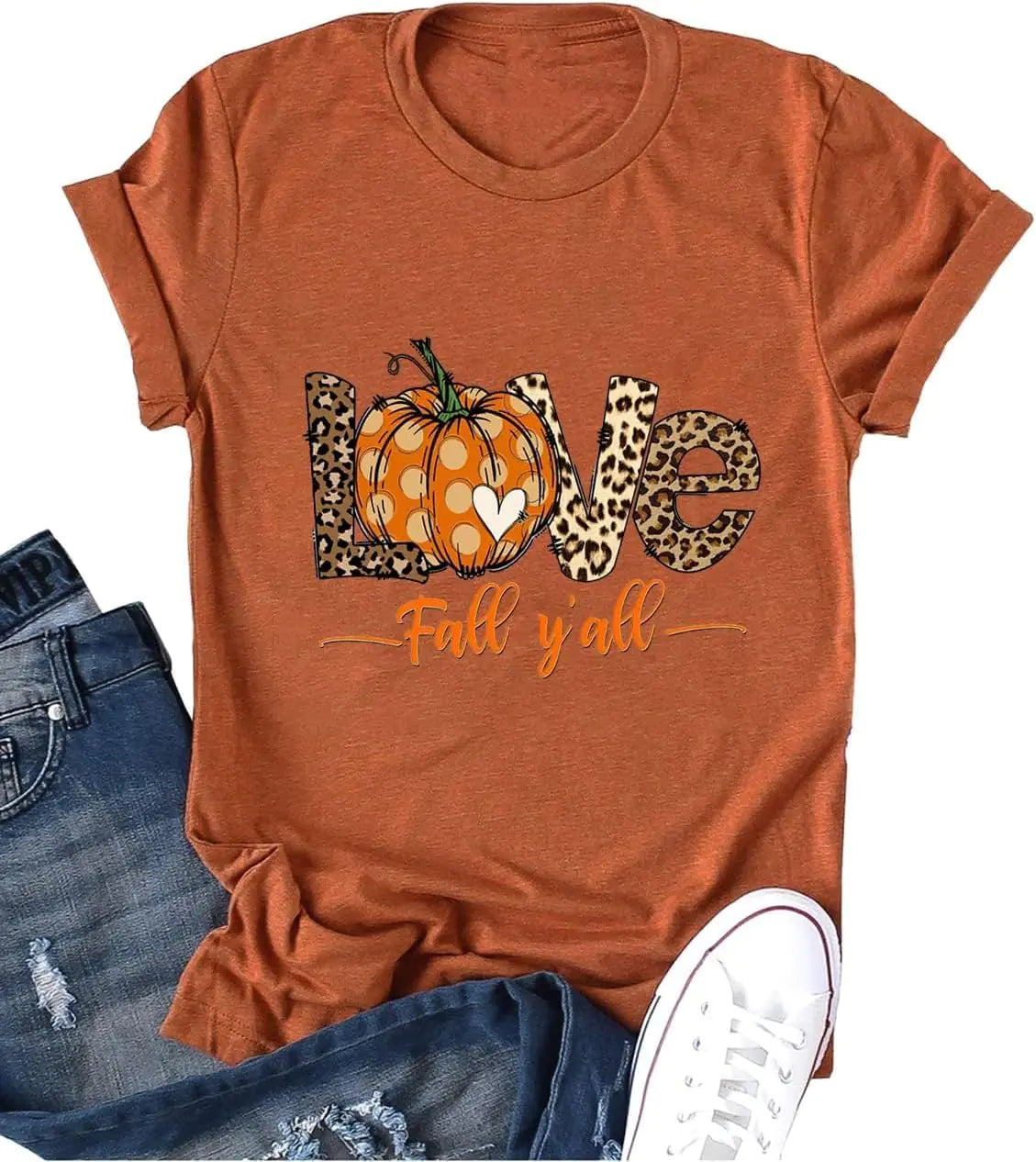 Fall Shirts for Women Halloween Pumpkin Graphic Tees Thanksgiving Family Turkey Tops Cute Autumn Thankful T-Shirt(4BrownXXL)