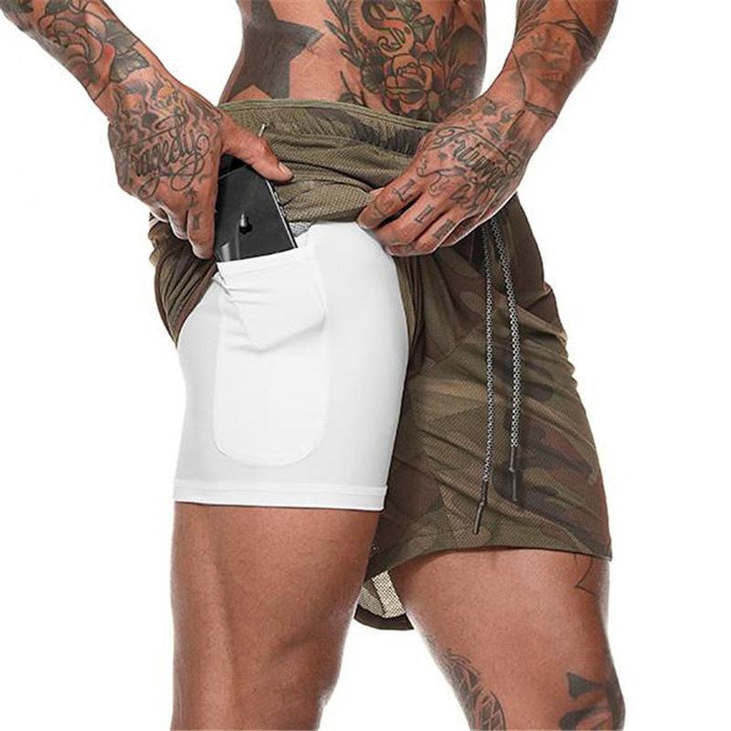 Image of E-Baihui 2020 Summer New Double-layer Shorts Five-point P... from Edmene LLC