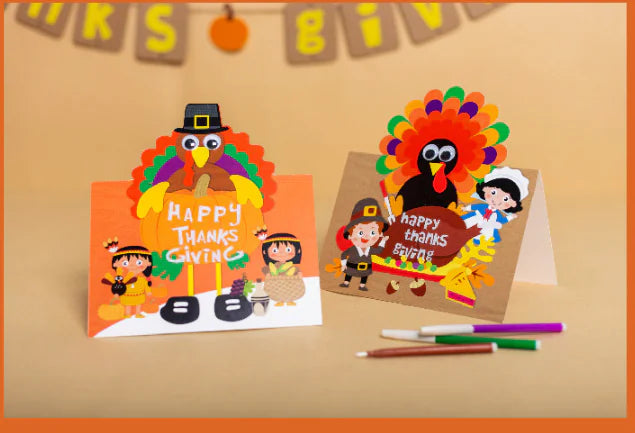 3D Thanksgiving Card featuring Turkey Design