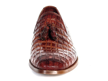 Image of Paul Parkman Mens Brown Crocodile Embossed Calfskin Tassel Loafer Id 0823 Brw 562386812 from Edmene LLC