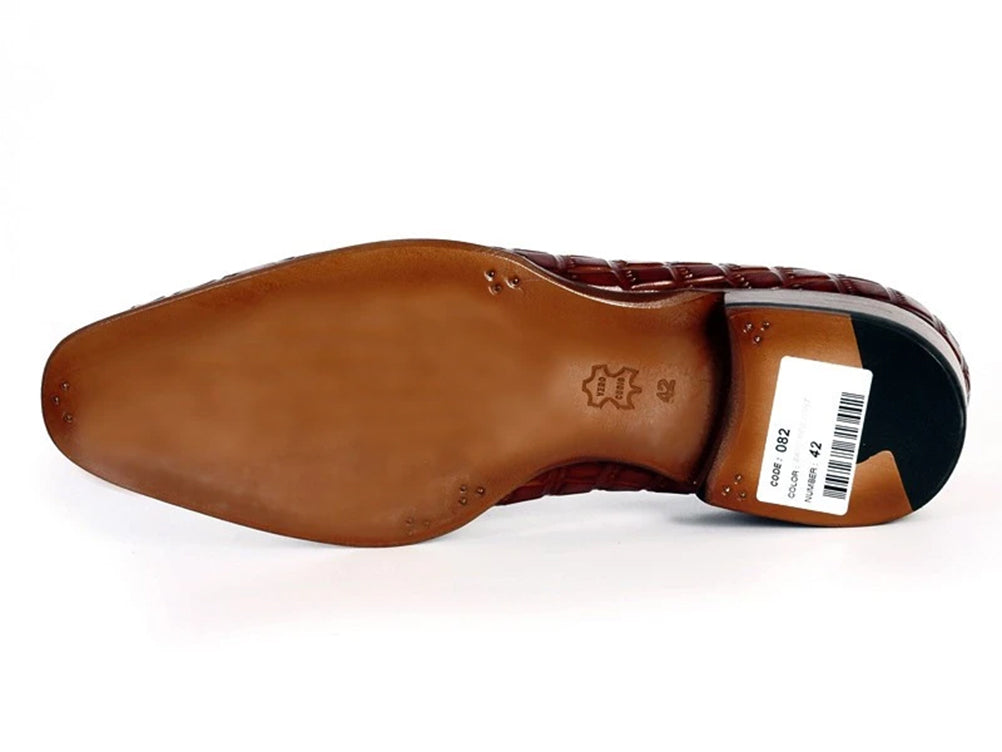 Image of Paul Parkman Mens Brown Crocodile Embossed Calfskin Tassel Loafer Id 0823 Brw 562386812 from Edmene LLC