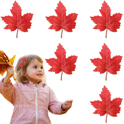 Fall Maple Hair Clips Small Maple Hair Clip Autumn Thanksgiving Alligator Clips Orange Fallen Leaf Hairpins Thanksgiving Theme Harvest Festival Party Hair Accessories for Women Girl 6Pcs