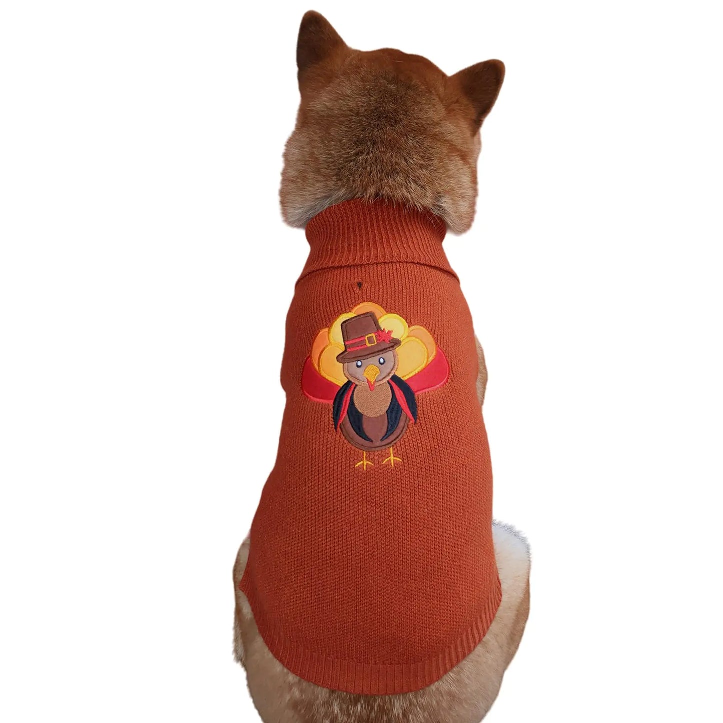 HOTUMN Dog Thanksgiving Turkey Sweater - Pet Thanksgiving Sweater Classic Knitwear Turkey Pattern Winter Warm Pet Clothes for Small Medium Dogs (Small Turkey)