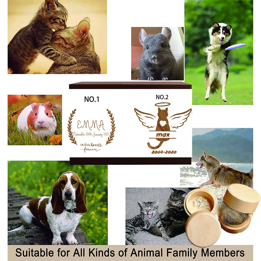 Image of Personalized Custom Name Wooden Carving Pet Hair Storage ... from Edmene LLC