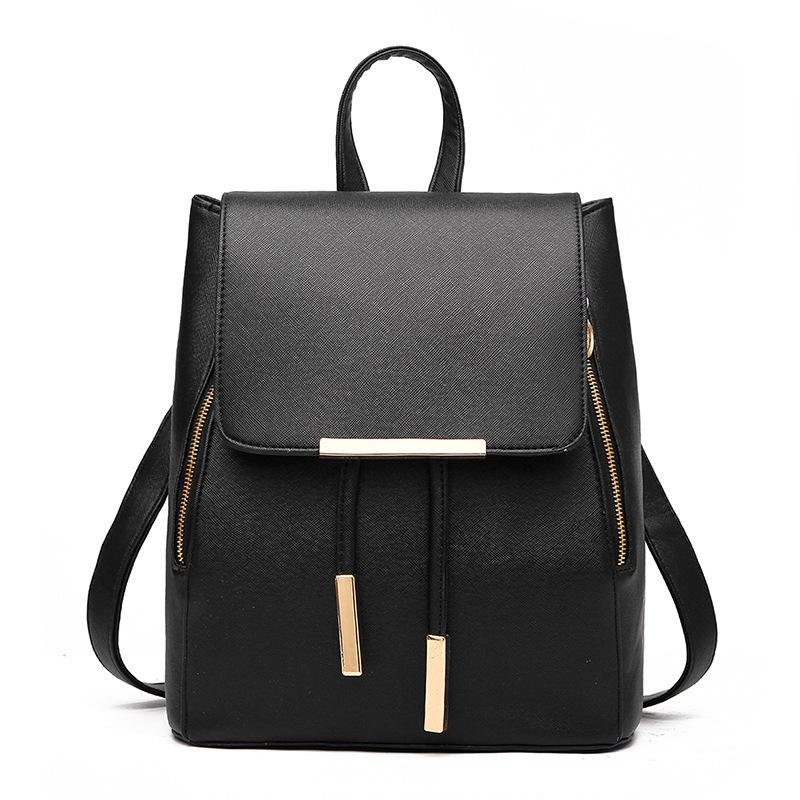 High Quality Solid Color College Style Casual Backpack
