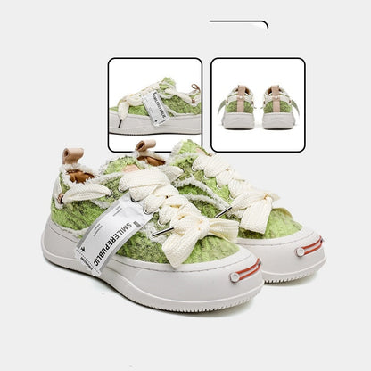 UrbanEdge™ – Green Canvas Platform Sneakers (K-Edition)