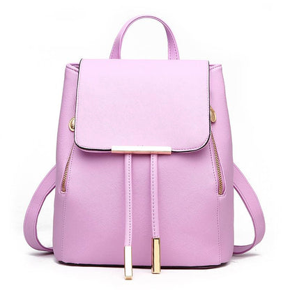 High Quality Solid Color College Style Casual Backpack
