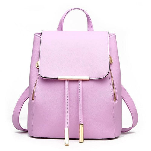 High Quality Solid Color College Style Casual Backpack