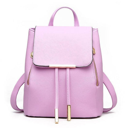 High Quality Solid Color College Style Casual Backpack