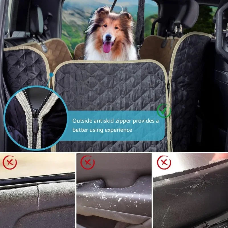 Image of Truck Dog Car Seat Covers Back Seat Waterproof Dog Car Hammock For Truck With 2 Dog Seat Belts And Storage Bags from Edmene LLC