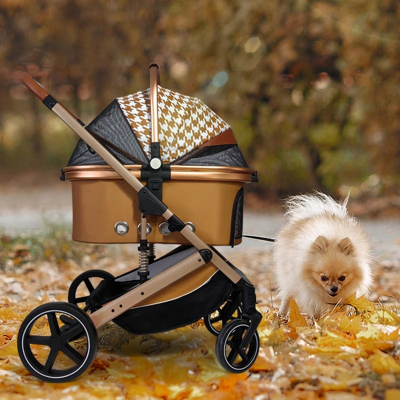 Separation Pet Trolley Dog Show Stroller Luxury 4 Wheels ...