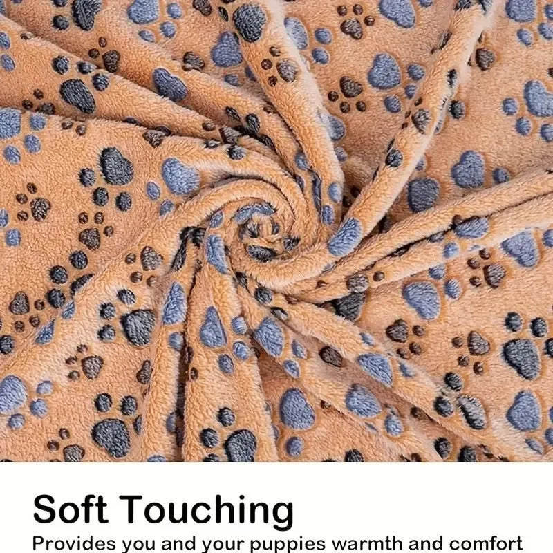 Image of Pet Blanket Flannel Cute Dog Paw Print Pattern Warm And Comfortable Soft Cozy Blanket Mat For Dogs Cats Puppies Kittens Home Use from Edmene LLC