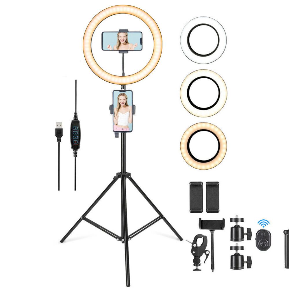 Image of LED Ring Light With Phone Tripod Stand Kit 10" from Edmene LLC