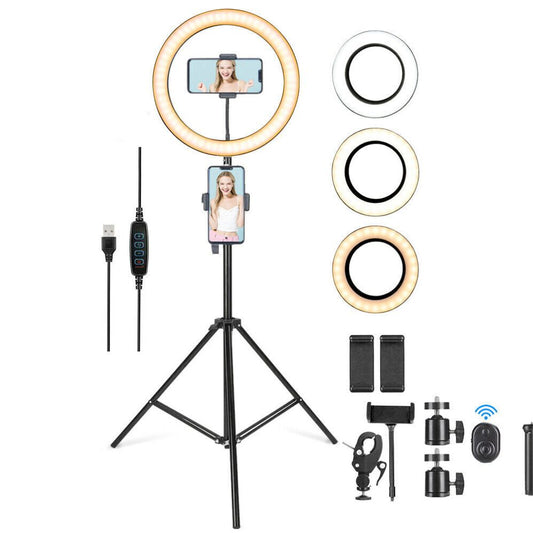 Image of LED Ring Light With Phone Tripod Stand Kit 10" from Edmene LLC