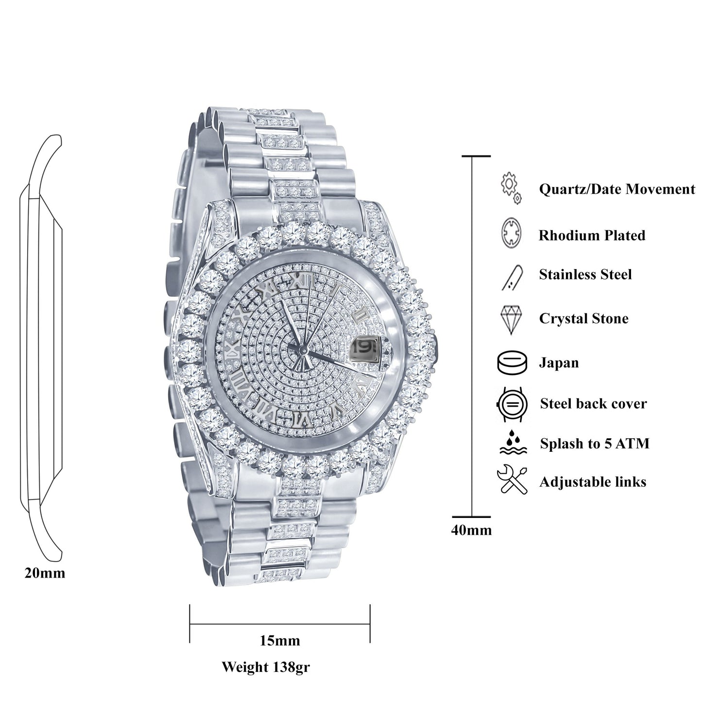 Image of Forte Steel Cz Watch 581111 780234761 from Edmene LLC