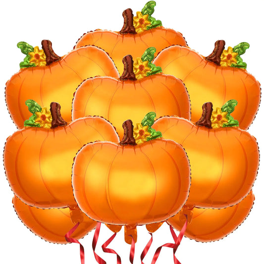 NOVWANG Pumpkin Balloons 18pcs Fall Thanksgiving Foil Pumpkin Balloons for Fall Autumn Thanksgiving Harvest Themed Halloween Birthday Wedding Baby Shower Party Decorations Supplies