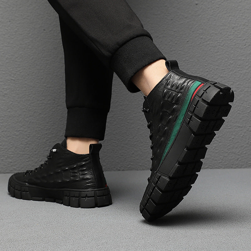 UrbanEdge™ – Men’s High-Top Leather Boots with Warm Lining