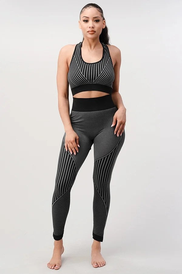 Image of 2 Piece Outfits For Womens Seamless Ribbed Yoga Outfits Sports Bra 609858410 from Edmene LLC