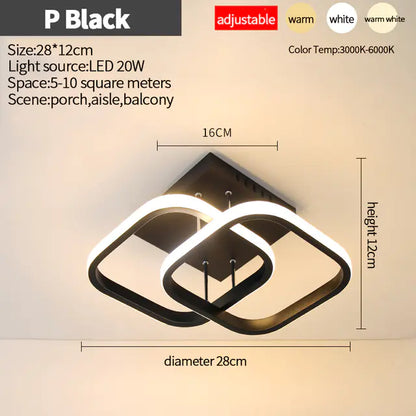 Nordic LED Ceiling Lights for Home, Bedroom & Corridor