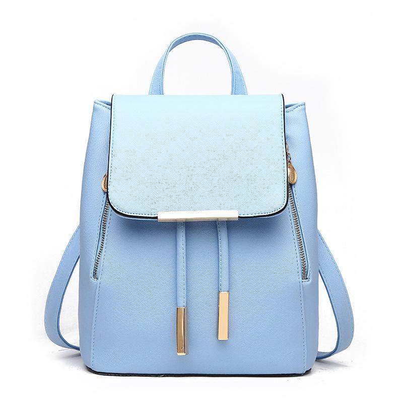 High Quality Solid Color College Style Casual Backpack