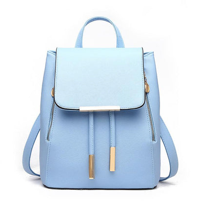 High Quality Solid Color College Style Casual Backpack