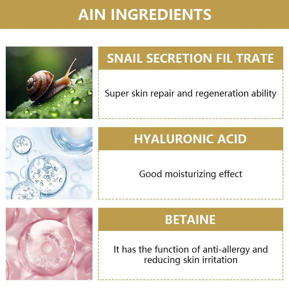 Image of Anti Wrinkles Snail Face Cream Collagen Moisturizing Nourish Repair Face Damaged Lift Firm Smooth Bright Whitening Skin Care from Edmene LLC
