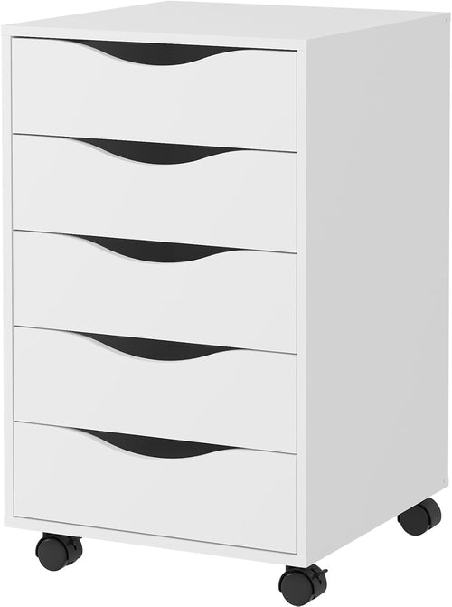 5 Drawer File Cabinet White For Home Office Organization