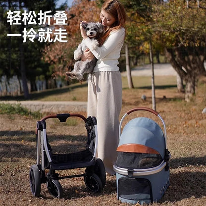 Separation Pet Trolley Dog Show Stroller Luxury 4 Wheels ...
