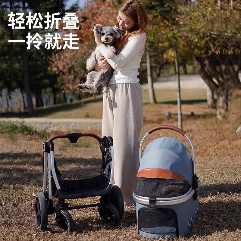 Separation Pet Trolley Dog Show Stroller Luxury 4 Wheels ...