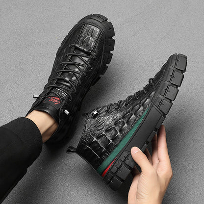 UrbanEdge™ – Men’s High-Top Leather Boots with Warm Lining