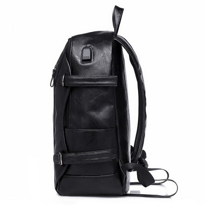 Leisure PU Large Capacity Backpack For Men And Women