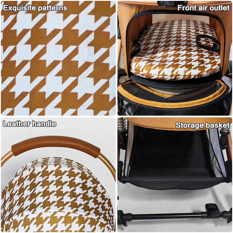 Image of Separation Pet Trolley Dog Show Stroller Luxury 4 Wheels Detachable Pet Stroller For Cat Dogs from Edmene LLC