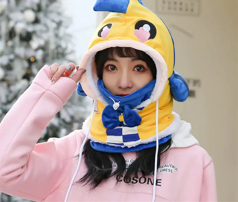 Cute Rabbit Ski Face Helmet Cap