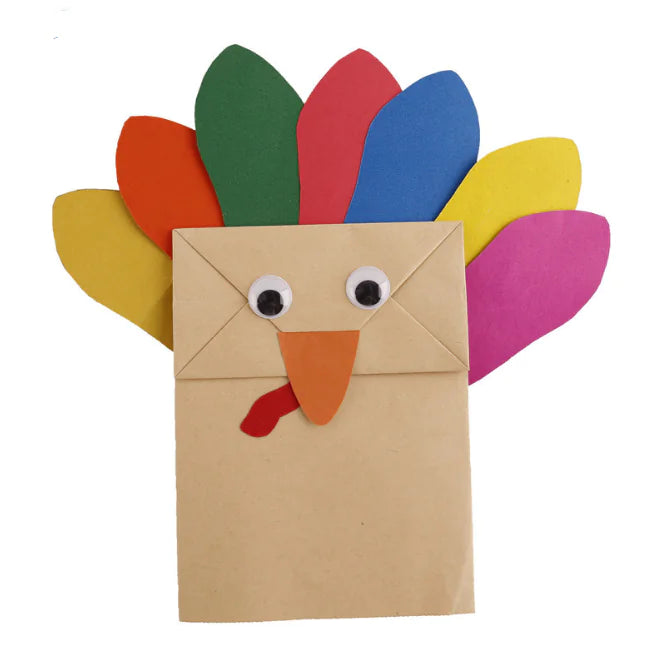 Thanksgiving DIY Turkey Puppet Craft for Kids