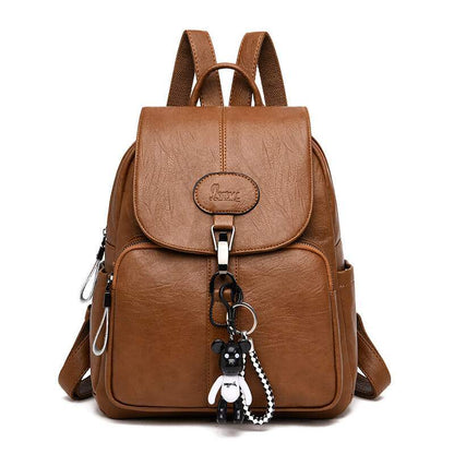 Soft Leather Anti-theft Travel Backpack For Women