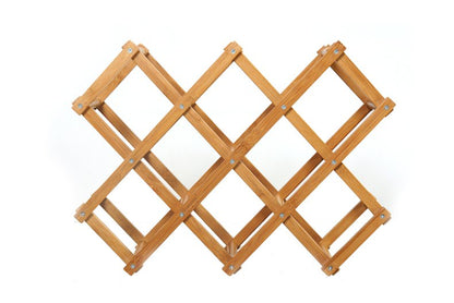 Foldable Bamboo Wine Bottle Holder